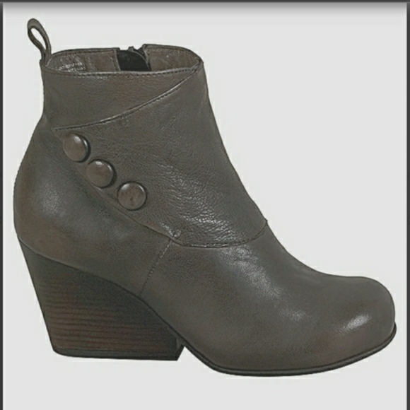 Miz Mooz Keegan wedge taupe leather booties size 10 - Picture 1 of 13